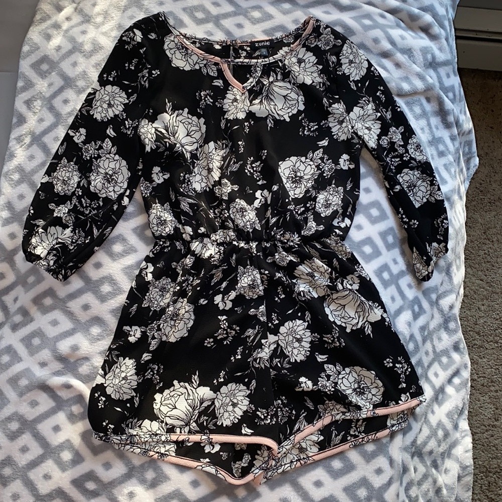 A black and white romper